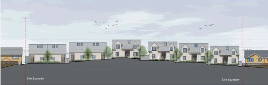Elevation drawing of the Pearson Way street scene